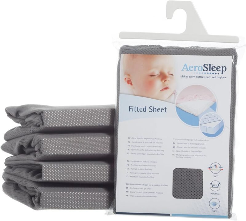 Experience Uninterrupted Sleep with the AeroSleep Sleep Safe Fitted Sheet in Dark Grey