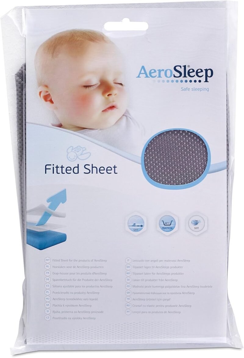 Experience Uninterrupted Sleep with the AeroSleep Sleep Safe Fitted Sheet in Dark Grey - Image 3