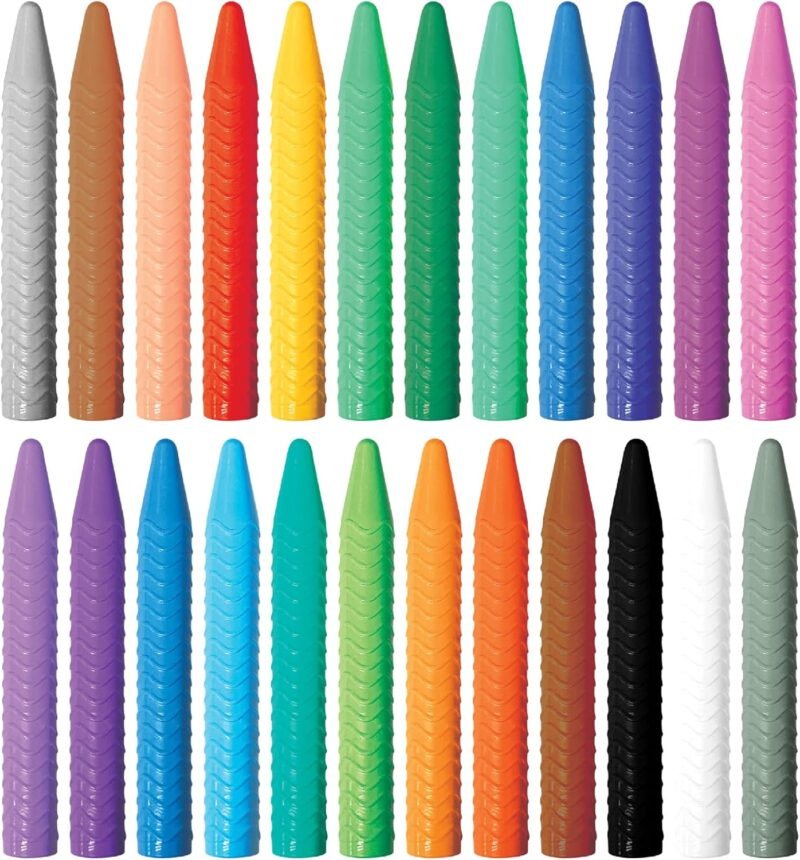 Haku Yoka Spiral Crayons, 24 Colours, Mess Free, Super Durable and Easy to Grip Crayons for Ages 2 years+, Natural Beeswax & Organic Mineral Coloured Crayon - Image 4